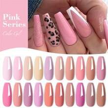 MEET ACROSS مجموعة من 10 ألوان من طلاء الأظافر بالجيل الوردي العاري اللامع نصف دائم ، تزيل بالمذيب، أضواء الأشعة فوق البنفسجية الصمام، عدة فن الأظافر بالجيل، تصميم أظافر الديكور لصالون التجميل في المنزل، تزيين أظافر الديكور،هدايا للمرأة