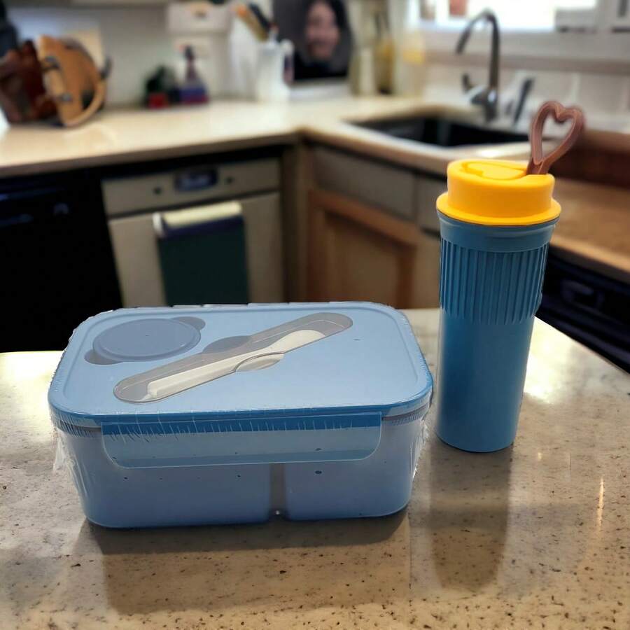 Lunch Box Set With Glass - متعدد الألوان - مشاهدة 1
