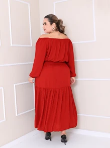 Plus Size Dresses - Burnt Orange - View 3