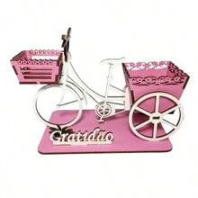 Bicicleta Floreira Gratidão em MDF Para o Dia das Mães