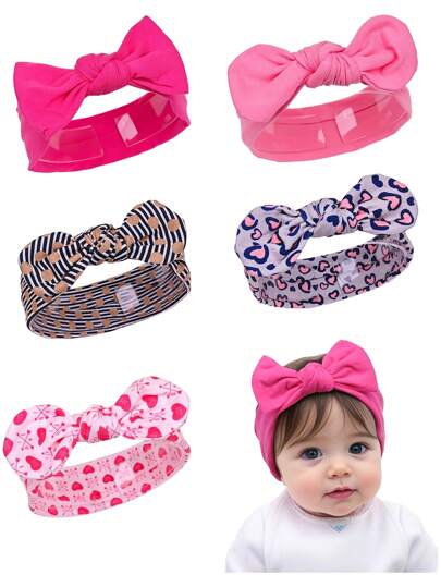 5 حبات/مجموعة ربطات شعر للفتيات الصغار مزينة بأنماط طباعية جذابة، مناسبة للاستخدام اليومي وهدايا المناسبات، مناسبة لجميع المواسم والفلانتاين