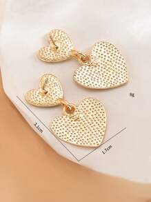 心形吊坠耳环 情人节、妈妈、母亲、母亲节、礼物 - 酒紅色 - 查看 4