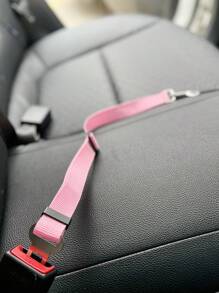 1 pieza Cuerda de seguridad ajustable para mascotas en rosa, se puede usar como arnés de coche para perros, accesorios para salidas de perros
