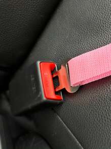 1 pieza Cuerda de seguridad ajustable para mascotas en rosa, se puede usar como arnés de coche para perros, accesorios para salidas de perros