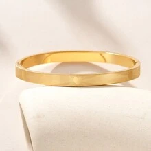 1入組多款金銀色時尚不鏽鋼魅力圖案手環套裝；情人節送禮佳品，適用於情侶打扮；男女均適合日常佩戴 - 銀色 - 查看 3