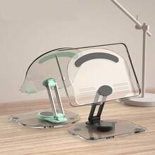 1pc Transparent Acrylic Phablet Mobile Phone Stand, Creative Rotation Folding Adjustment Support Mobile Phone Stand - Green - View 2