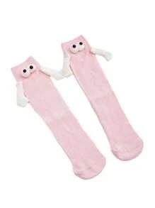 Divertidas calcetas de manitas largas para parejas con ojitos saltones manitas magneticas disponibles en 3 colores ideales para uso casual en pareja - Rosa - Ver 1