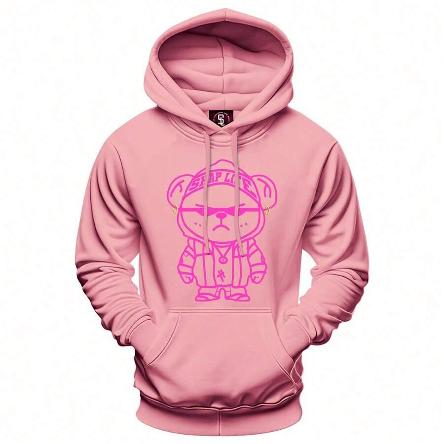 Men Hoodies - 粉色 - 查看 1