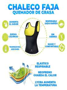 Faja Reductora Chaleco Neopreno - Negro - Ver 2