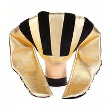 Sombrero de máscara egipcia de Halloween, sombrero egipcio antiguo como accesorio de actuación para evento, sombrero de faraón egipcio como tocado - Negro - Ver 4