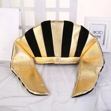 Sombrero de máscara egipcia de Halloween, sombrero egipcio antiguo como accesorio de actuación para evento, sombrero de faraón egipcio como tocado - Negro - Ver 2