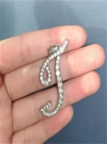 1pc Cubic Zirconia Letter Pendant Necklace