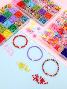 Children DIY Bead Set Including Letter Beads And Rice Beads - Perfect For DIY Jewelry Making & Crafting, Great Gift For Family And Friends On Holidays - Multicolor - View 3