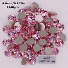 SS3-SS34 浅玫瑰平底免烫美甲水钻 3D 玻璃胶贴粉色玻璃石 DIY 装饰美甲用品指甲饰品美甲宝石 - 粉色 - 查看 5