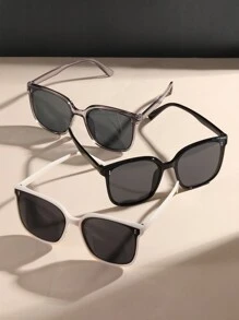 3副时尚女士简约镶钻街头风眼镜，适合日常装饰、沙滩配饰，夏季海滩度假、户外活动、旅行必备。 - 彩色 - 查看 5