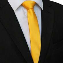 1条纯色4.5厘米男士细领带，适合聚会和商务 - 彩色 - 查看 3