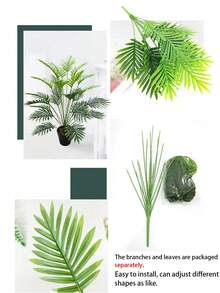 1 Gói Cây Giả Lớn Cây Cau Nhân Tạo Trong Chậu Cây Nhiệt Đới Giả Cây Cọ Để Bàn Cao Dùng Trang Trí Nhà Cửa Văn Phòng Trang Trí Sàn Nhà - màu xanh lá - Xem 8