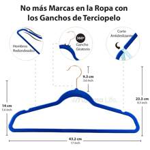 50 Ganchos de Terciopelo para Ropa Magma Life Home Color AZUL REY - azul real - Ver 3