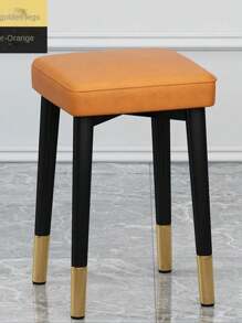 Taburetes bajos para sala De estar, taburetes apilables De lujo, taburetes creativos para maquillaje, Muebles relajantes para exteriores, Muebles De Cocina y balcón - Naranja Quemada - Ver 2