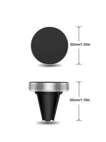 Car Phone Holder, Round Air Vent Mount 360° Rotation Mobile Phone Holder - Silver - View 3
