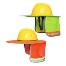 FEPK 1pc/2pcs/3pcs/4pcs Multifunctional Helmet Sun Shade, Foldable & Portable, Compact, UV Resistant & Breathable Mesh Sun Shade With Reflective Strips, Suitable For Construction Workers, Sanitation Workers, And Other Workers Working Under The SunOrganize And Storage,For Household,Office,School,Shoes And Boots Accessories - Multicolor - View 1