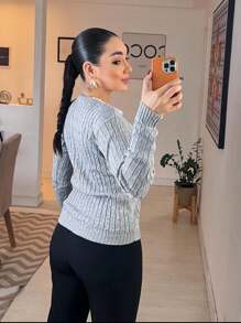 Women Cardigans - Light Grey - View 3