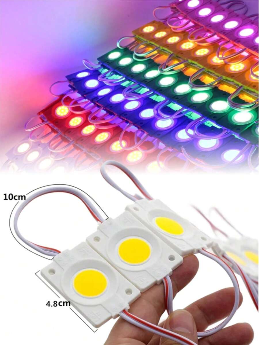 Modulo de LED COB diseño publicitario, señalización retroiluminada, resistente al agua 12v 10Uds - Blanco - Ver 1