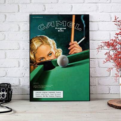 1枚 ビリヤード油絵キャンバス絵画壁アート装飾、喫煙プリントポスター絵画部屋の装飾、廊下、寝室、オフィス、書斎、リビングルームの壁アート装飾(額縁なし/額縁付き)