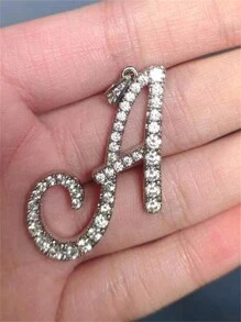 1pc Cubic Zirconia Letter Pendant Necklace
