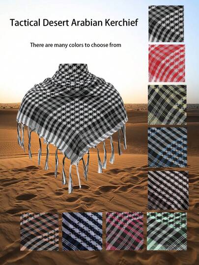 1pc Thin Tactical Desert Arab Headscarf Bandana, Outdoor Camping Foreign Trade Square Scarf