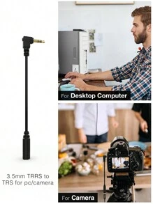 領夾式麥克風適用於 iPhone 智慧手機 PC 電腦，3.5mm 迷你扣式電容式麥克風套件，適用於錄製視頻，Vlog，播客，Zoom 會議，配有79英寸延長線，插拔即用，全向性極地圖案 - FIFINE C2A - 黑色 - 查看 5