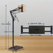 Floor Stand Mobile Phone And Tablet Holder With Bedside Slouchy Bracket Clip, Suitable For 4-13 Inches Phones And Tablets - Black - View 4