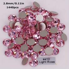 SS3-SS34 浅玫瑰平底免烫美甲水钻 3D 玻璃胶贴粉色玻璃石 DIY 装饰美甲用品指甲饰品美甲宝石 - 粉色 - 查看 4
