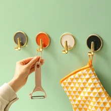1套隨機顏色的豪華門掛鉤用於衣服和帽子收納，粘合衣架帶強力膠水 - 彩色 - 查看 10