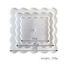 3 Tier Asymmetrical Wavy Square Round Serving Tray Platter Display Stand Coaster Tableware Cake Stand Silicone Mold