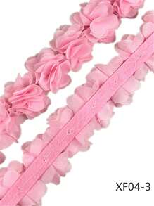 19 Colors Available, 13pcs 5cm Width 3D Chiffon Flower DIY Trim For Headband, Shoes, Hat Decoration