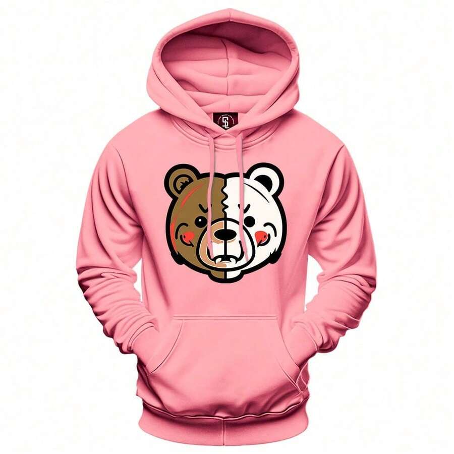 Men Hoodies - 粉色 - 查看 1