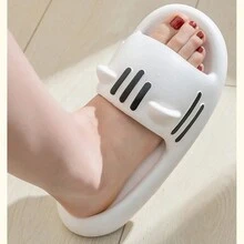 Sandalias de gato con nube para mujer, chanclas Kawaii de dibujos animados, suaves, antideslizantes, con plataforma,Pantuflas De Dibujos Animados Para , Transpirables,Zapatillas de con punta abierta para mujer, suela antideslizante cómoda, zapatillas de casa duraderas de verano, sandalias de casa para el - Verde - Ver 4