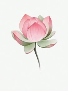1入組開花蓮花圖案水漾防水臨時紋身貼紙，PVC材質，適合時尚人士日常生活使用 - 彩色 - 查看 2