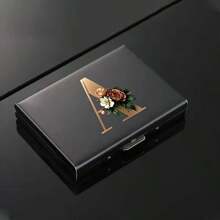 26 Letters Ultra Thin Version Card Double-Sided Colored Pattern RFID Metal Wallet ID Credit Card Men Business ID Credit Card Protector Wallet Card Holder For Men RFID Wallet Card Wallet Wallet Keychain - Black - View 20