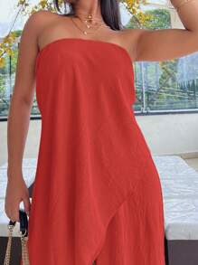 Women Jumpsuits - Rust Brown - View 3