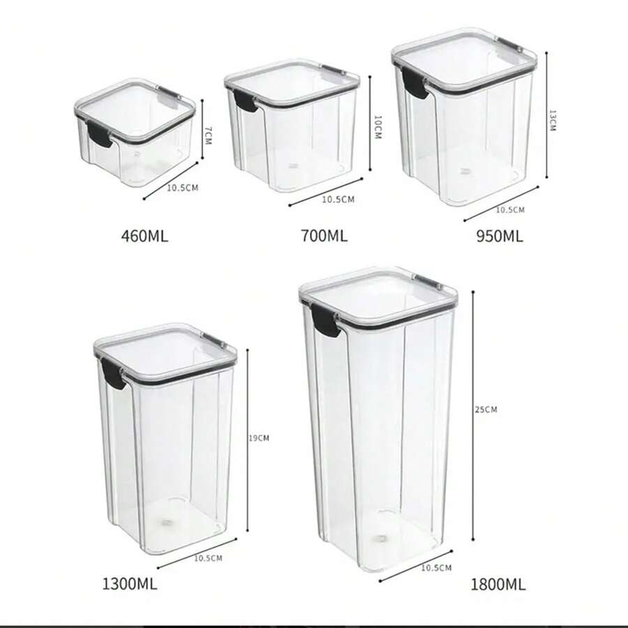 1 hộp đựng thực phẩm 15,5oz/23,6oz/32,1oz/43,9oz/60,8oz có nắp, hộp nhựa trong suốt đựng đồ nhà bếp và tủ đựng thức ăn bán chạy - trong suốt - Xem 1