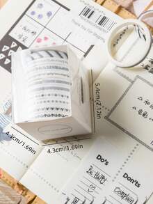 (10pcs/Box) Washi Paper Sticker Tape Set For DIY Scrapbooking And Journal Decorating - C (10pc/box) - View 9