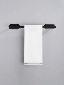 1入組自粘式毛巾架，不銹鋼毛巾吊桿，掛牆式置物架，防銹毛巾掛架，浴室用品 - 黑色 - 查看 3