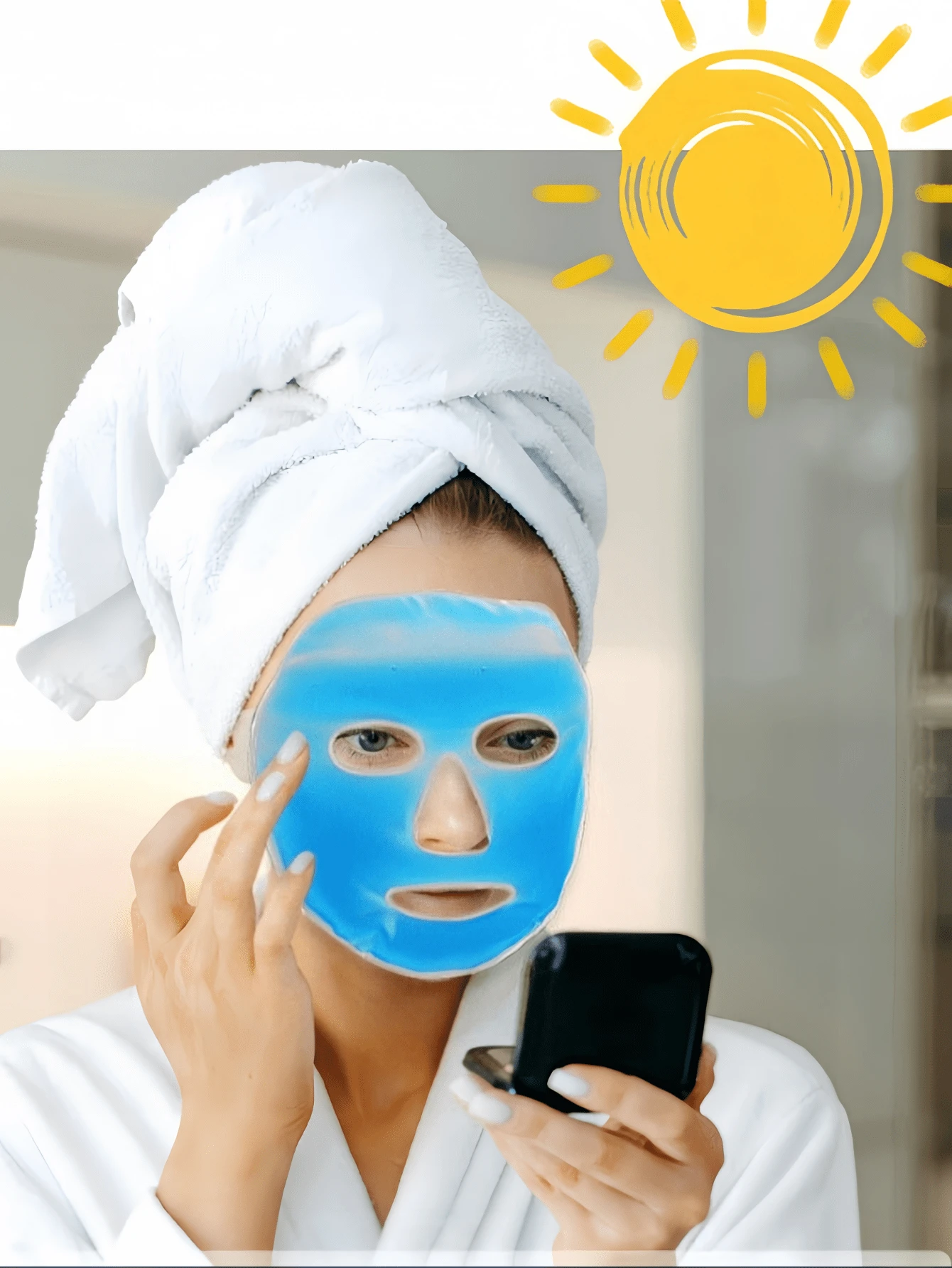 1pc Ice Face Mask, Cooling  Facial Mask, After-Surgery Cold Compress For Facial Swelling, Comfortable Eye Mask Ice Pack - Blue - View 1