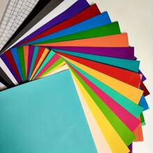 21pcs Permanent Adhesive Vinyl Bundle Premium AdhesiveVinyl With Matte, 18sheets Glossy Vinyl 12"X 12"And 3pcsTransfer Tape For Decor Sticker, Signs And Craft Cutters