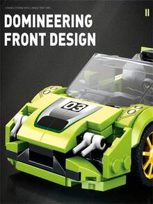 363PCS City Racing Sports Car Building Blocks Speed  Car Vehicle Model Assemble Bricks Creative Desktop Decor Adult Gift - Green - View 4