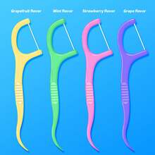 30PCS/Pack Fruit Flavored Floss Stick Portable Toothpick Teeth Picks Tooth Clean Stick Disposable Pocket Dental Floss Oral Care - Multicolor - View 3