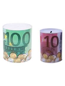 1 Stück Sparschwein in Dollarform, versiegeltes Münzsparschwein in Euro-Metall, Spardose, zufälliger Stil & Farbe, Geschenk für Feiertage