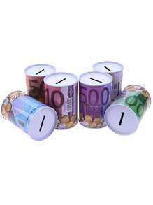 1 Stück Sparschwein in Dollarform, versiegeltes Münzsparschwein in Euro-Metall, Spardose, zufälliger Stil & Farbe, Geschenk für Feiertage